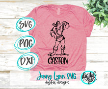 Load image into Gallery viewer, Beauty and the Beast Gaston Sketched SVG DXF PNG
