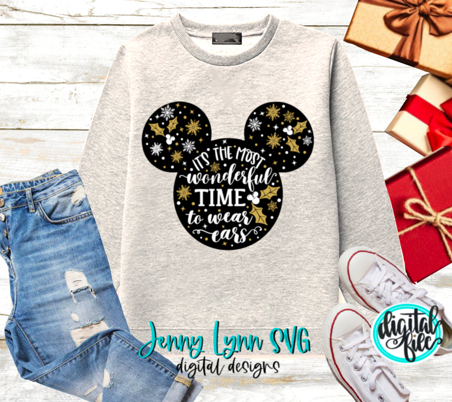 Most Wonderful Time to Wear Ears Christmas SVG DXF PNG