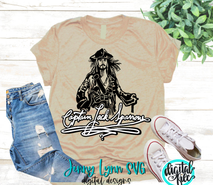 Johnny Depp Jack Sparrow Pirates of Caribbean SVG DXF PNG