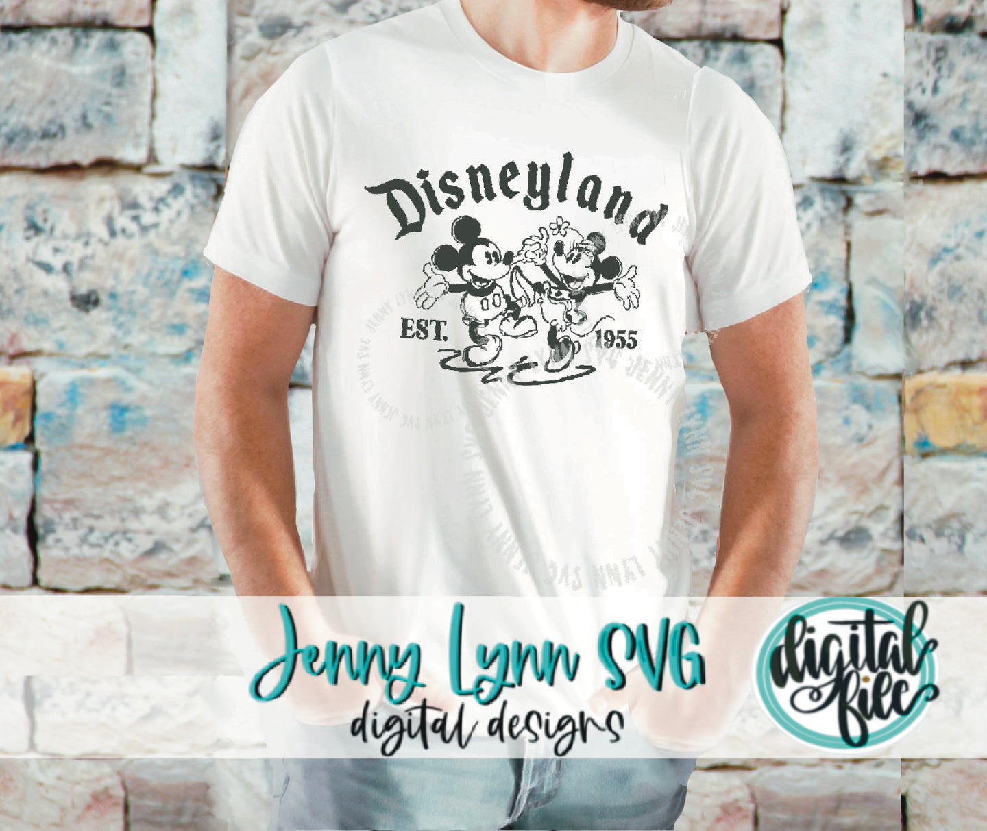 Disneyland Mickey and Minnie 1955 SVG DXF PNG