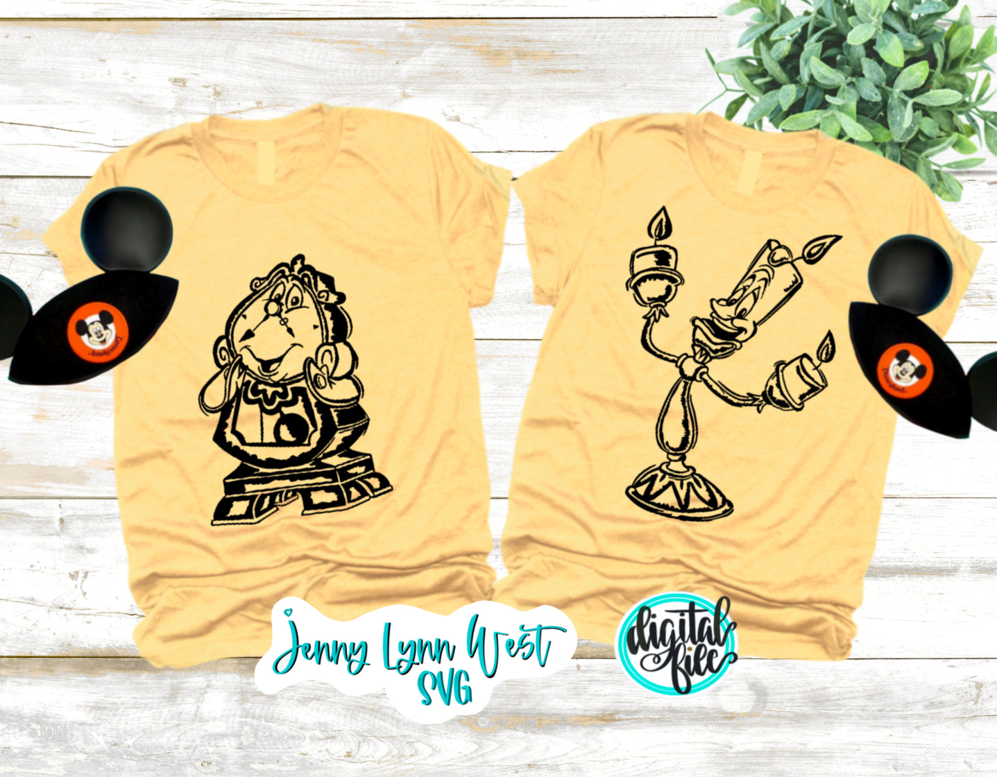Lumiere and Cogsworth Beauty and the Beast SVG DXF PNG