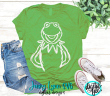 Load image into Gallery viewer, Kermit the Frog Sketch Muppets SVG DXF PNG
