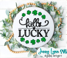 Load image into Gallery viewer, St Patricks Day Hello Lucky Mickey SVG
