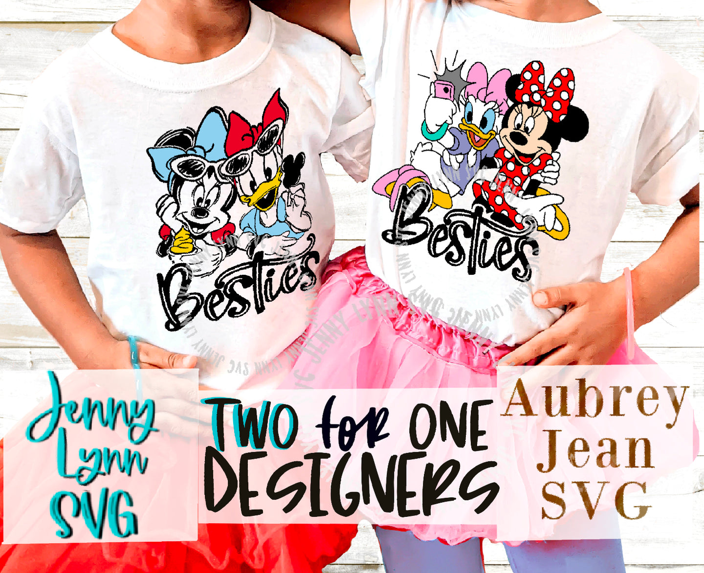 Minnie and Daisy BESTIES SVG DXF PNG Collab with Aubrey Jean SVG
