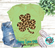 Load image into Gallery viewer, St. Patricks Day Leopard Clover Animal Print SVG DXF PNG
