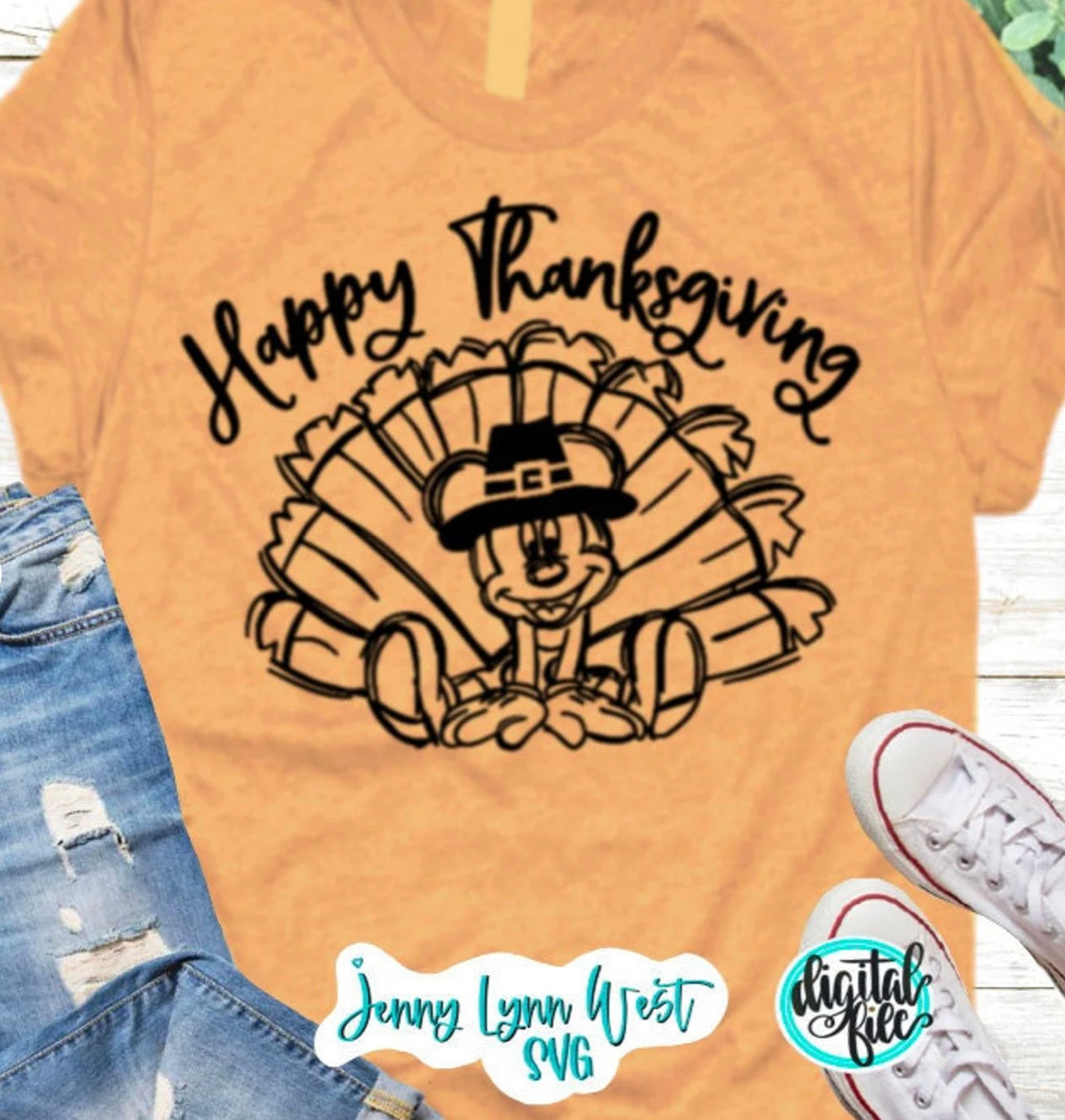 Thanksgiving Mickey Mouse SVG DXF PNG