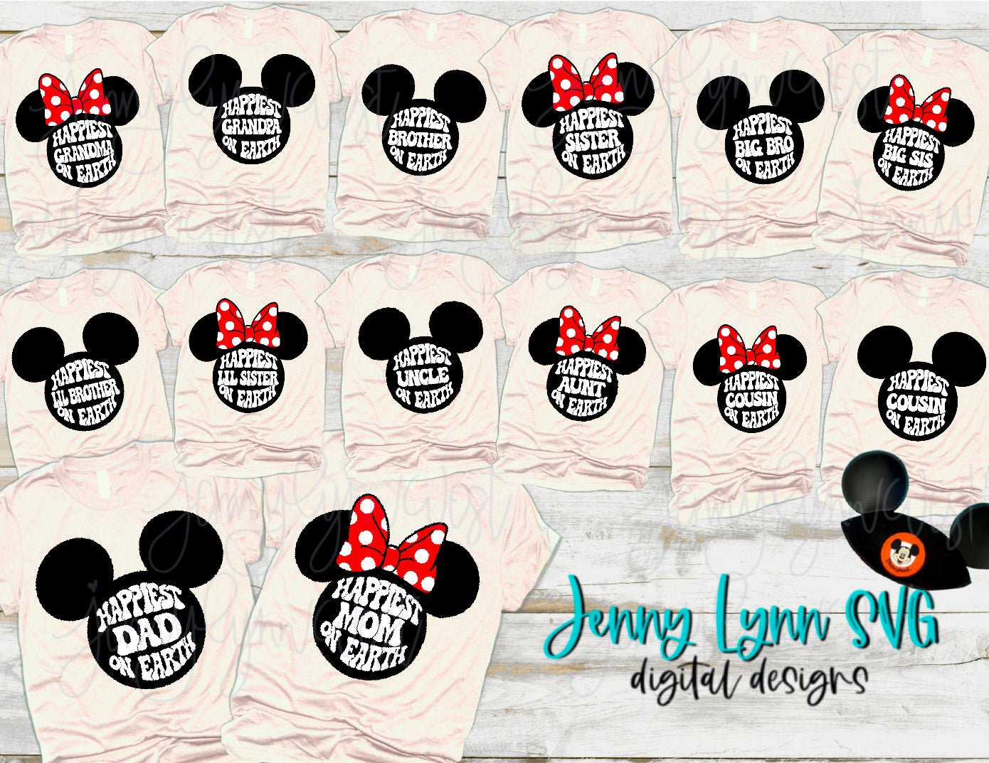 Happiest Family On Earth Disney World Mickey Mouse SVG DXF PNG