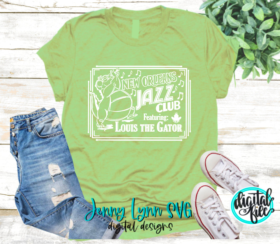 New Orleans Jazz Club Louis The Gator Princess And the Frog SVG DXF PNG