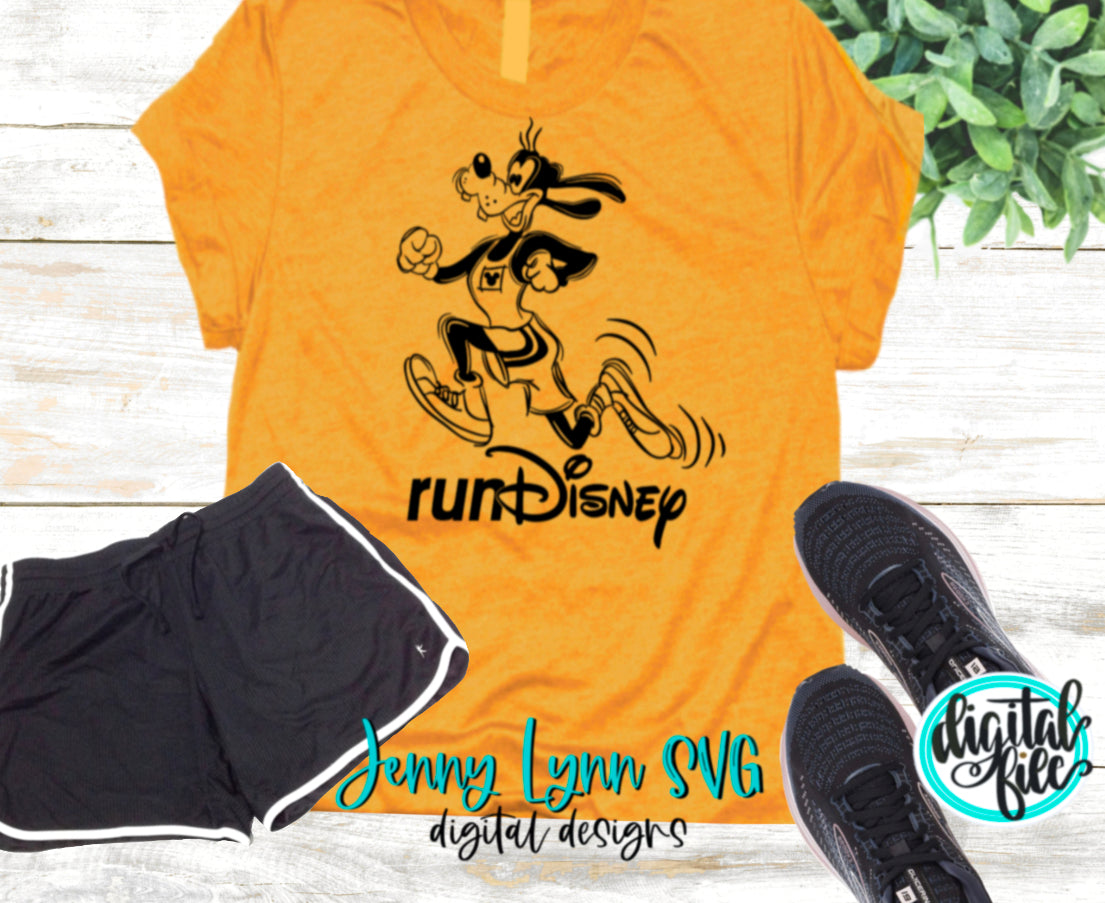 Goofy RunDisney Running Shirt SVG DXF PNG