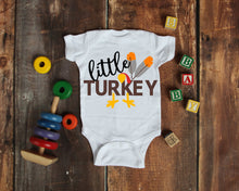 Load image into Gallery viewer, Fall SVG Little Turkey Thanksgiving Shirt SVG Digital Download Printable Tshirt Cut file Iron on Transfer Clipart Fall SVG Little Turkey
