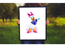 Load image into Gallery viewer, Daisy Duck Watercolor Print Daisy Art Print PNG
