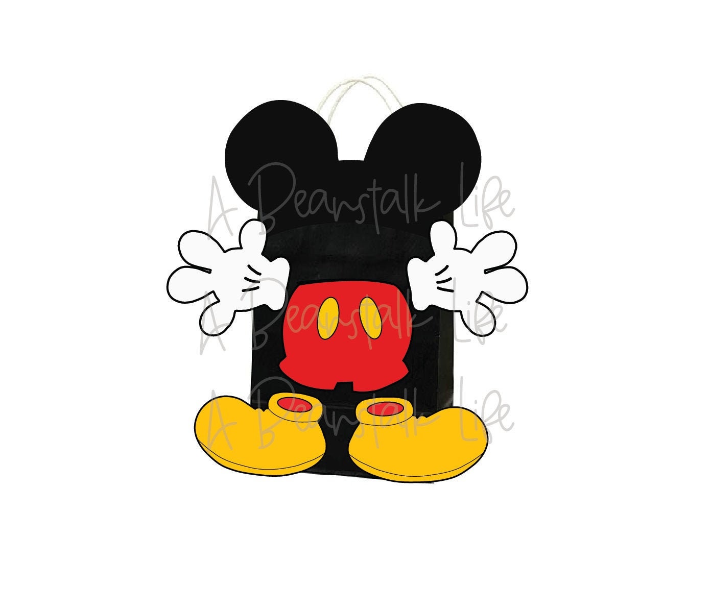 Mickey Mouse Party Favor Bags Printable PNG