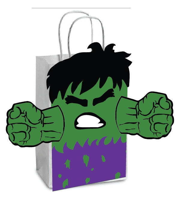 Hulk Party Favor Bags Printable PNG Avengers Marvel Favor Bags Hulk Birthday Favor Loot Bags Party Bags Easy Jenny Lynn West