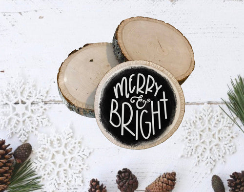 Christmas SVG Merry and Bright Hand Lettered Designs Circle Tag Christmas Tags Circle Shaped PNG Cricut Silhouette Christmas Tags
