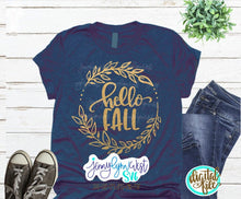 Load image into Gallery viewer, Fall SVG Hello Fall SVG Fall Laurel Leaf Svg Shirt Digital Download Printable Cut file Iron on Transfer Silhouette Cameo Cricut Digital File
