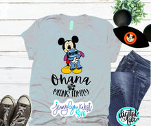 Load image into Gallery viewer, Ohana Means Family Stitch Mickey and Stitch SVG DXF PNG
