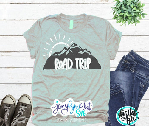 Road Trip SVG vacation Shirt Svg Digital Download Camp Retro Trailer DXF Cut file Iron on Silhouette Road Trip Designs Mountains