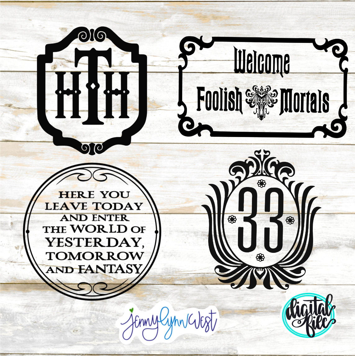 Welcome Foolish Mortal SVG DisneySigns Plaques Club 33 Hollywood Terror Hotel DisneySVG Dxf Cricut Silhouette SVG Iron On Sublimation Png