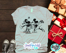 Load image into Gallery viewer, Disney Christmas SVG Mickey and Minnie Skating SVG DXF PNG
