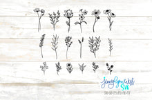Load image into Gallery viewer, Botanical SVG Wildflower Meadow Flowers SVG DXF PNG
