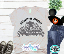 Load image into Gallery viewer, Expedition Everest Disneyworld Ride Yeti Research Team  Silhouette Cricut Cut file Sublimation Png DXF Animal Kingdom Shirt
