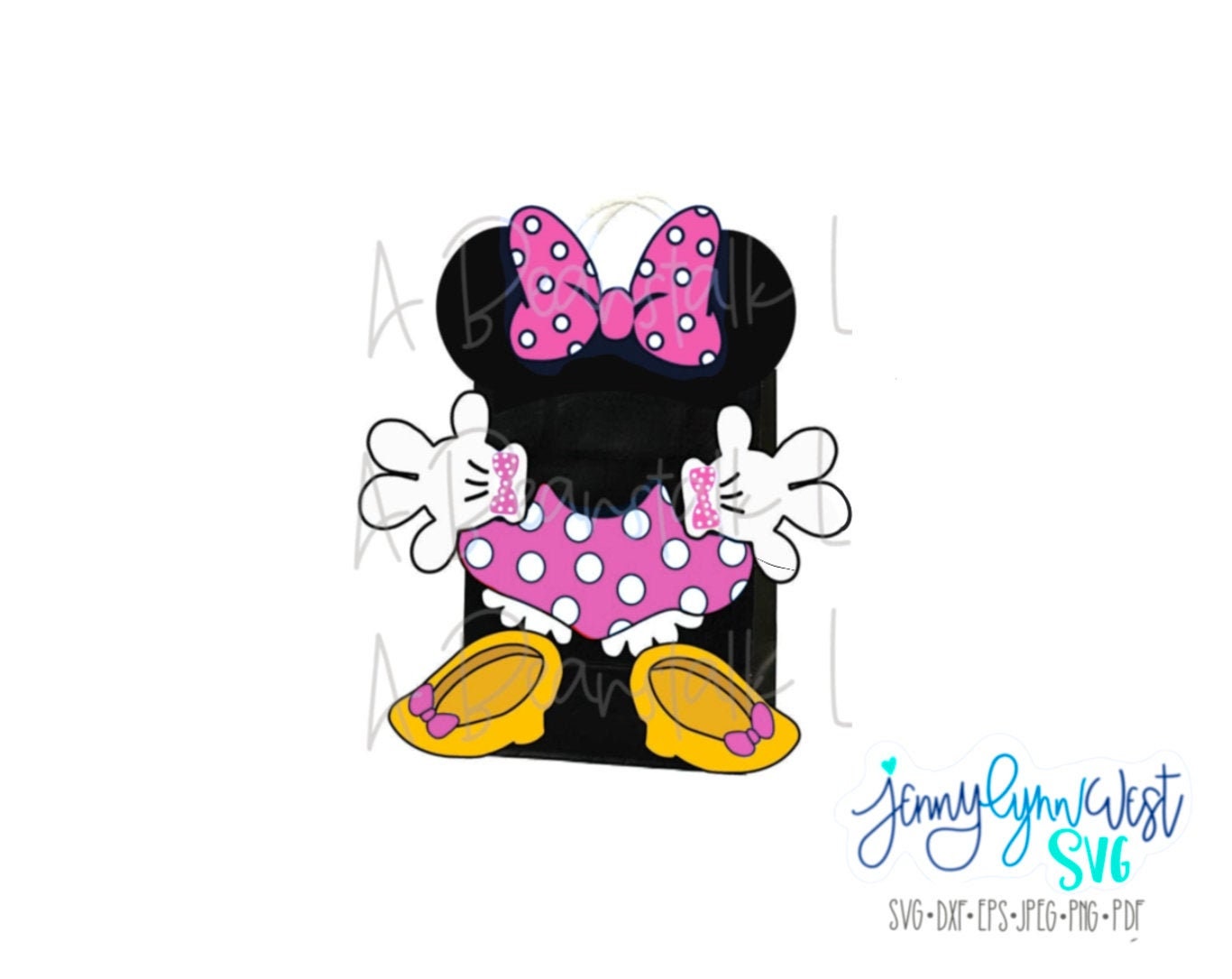 Minnie Party Favor Bags Printable PNG Disney PINK