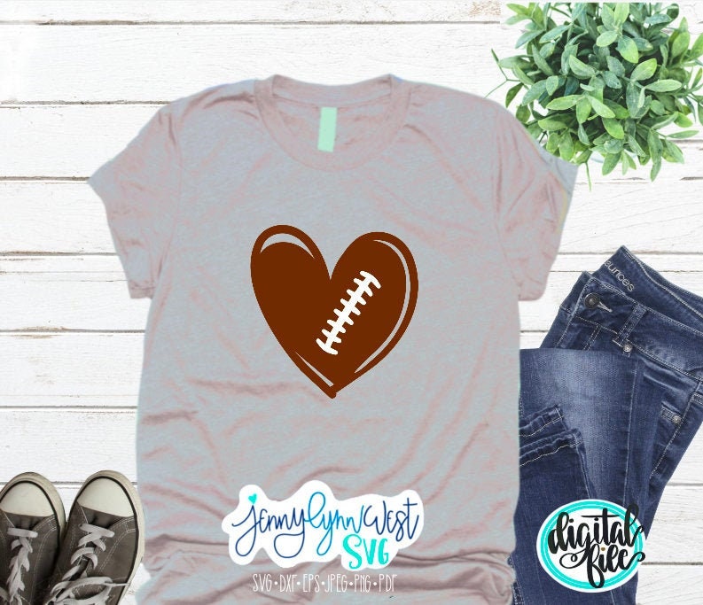 Football Heart SVG DXF PNG