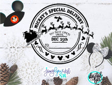 Load image into Gallery viewer, Disney Christmas Mickey’s Special Delivery Mickey Santa Tags SVG DXF PNG
