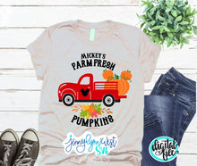 Load image into Gallery viewer, Disney fall svg, Mickey Mouse red truck svg, Mickey Mouse pumpkins, Mickey Mouse thanksgiving
