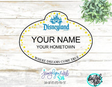 Load image into Gallery viewer, Disneyland Cast Member Name Tag Employee SVG PNG DXF
