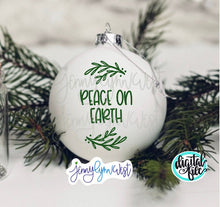 Load image into Gallery viewer, Christmas SVG Bundle Laurel Leaf Merry Christmas Ornaments, Plates Christmas Tags CIRCLE Shaped Png Pdf Cricut Printable 9 Designs 45 Files
