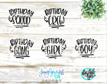 Load image into Gallery viewer, Birthday Bundle Boy Birthday Girl Party Crew Squad SVG DXF PNG
