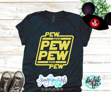 Load image into Gallery viewer, Star Wars SVG Shirt Pew Pew Framed Jedi Sublimation Cricut Printable Digital Shirt Laser Cut File Silhouette Star Wars Galaxy Edge DXF
