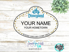 Load image into Gallery viewer, Disneyland Cast Member Name Tag Employee SVG PNG DXF

