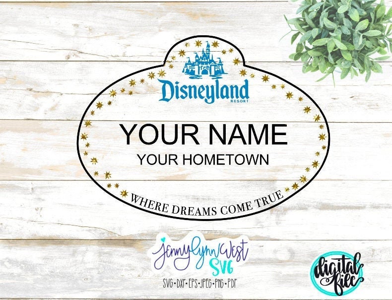 Disneyland Cast Member Name Tag Employee SVG PNG DXF