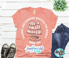 Load image into Gallery viewer, Small World Boat Tours SVG Silhouette Cameo PNG Cricut Cut file Iron On DisneySVG Shirt Small World After All Boat PNG
