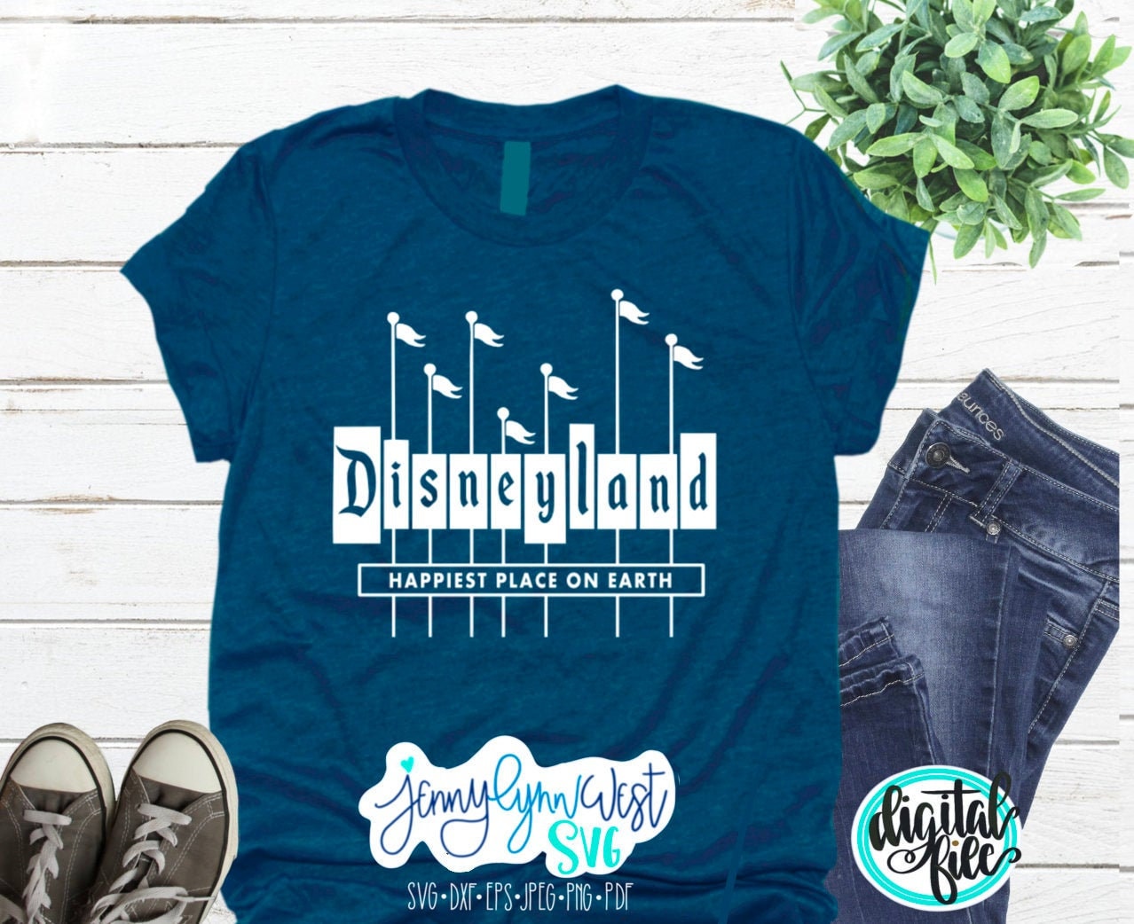 Disneyland Sign SVG Happiest Place On Earth Disneyland Sign Cut File Cricut SVG DXF Png Iron On Cut File Sign Svg
