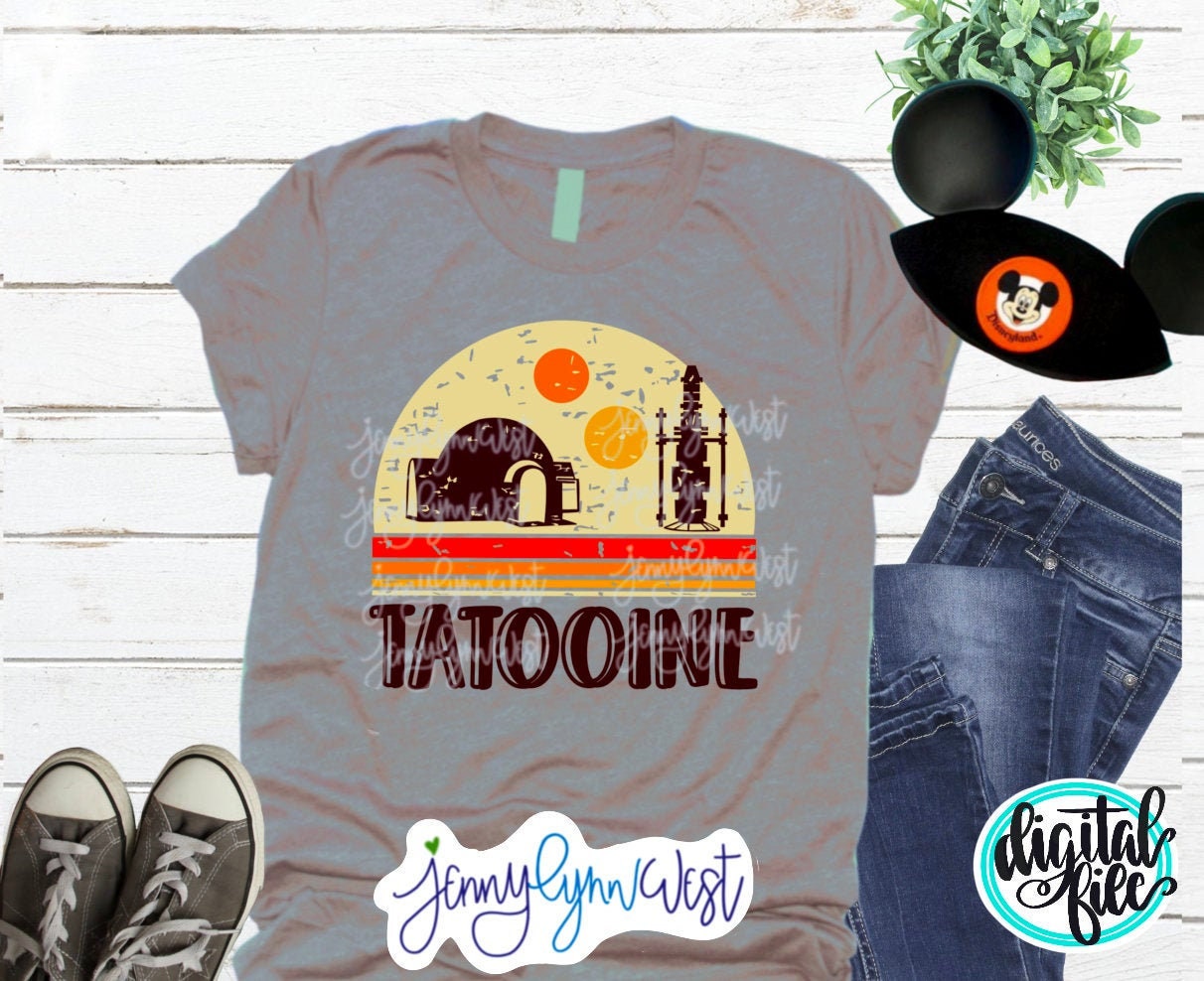 Star Wars SVG Shirt TATOOINE Jedi Iron On Cricut Printable Digital Shirt Cut File Silhouette Star Wars Galaxy Edge SVG