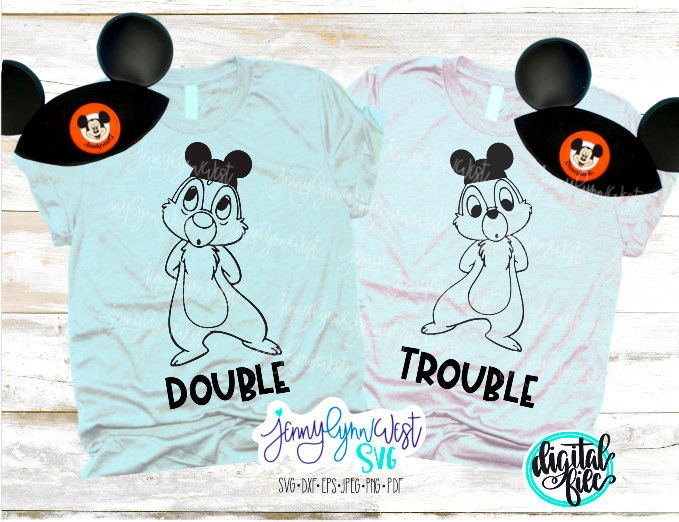 Double Trouble Disney Chipmunks Chip and Dale SVG DXF PNG