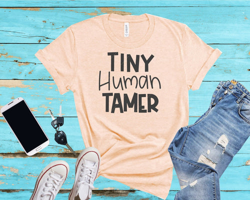 Teacher SVG Mom SVG Tiny Human Tamer Preschool Coach Funny Shirt Mom Shirt PNG Cut File Iron On Shirt Transfer Clipart Cricut Silhouette