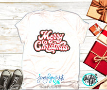Load image into Gallery viewer, Merry Christmas Retro Vintage Hand Lettered SVG DXF PNG
