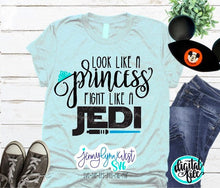 Load image into Gallery viewer, Star Wars SVG Look like a Princess Fight like a Jedi SVG DXF PNG
