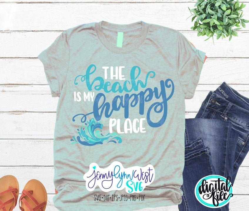 The Beach is My Happy Place Ocean SVG DXF PNG