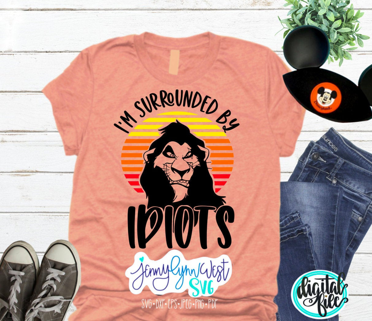 Scar SVG Lion King I’m Surrounded By Idiots SVG DXF PNG