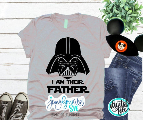 Star Wars I am Your Their Darth Vader svg Cut File Iron On Cricut Printable Digital Cut File Star Wars