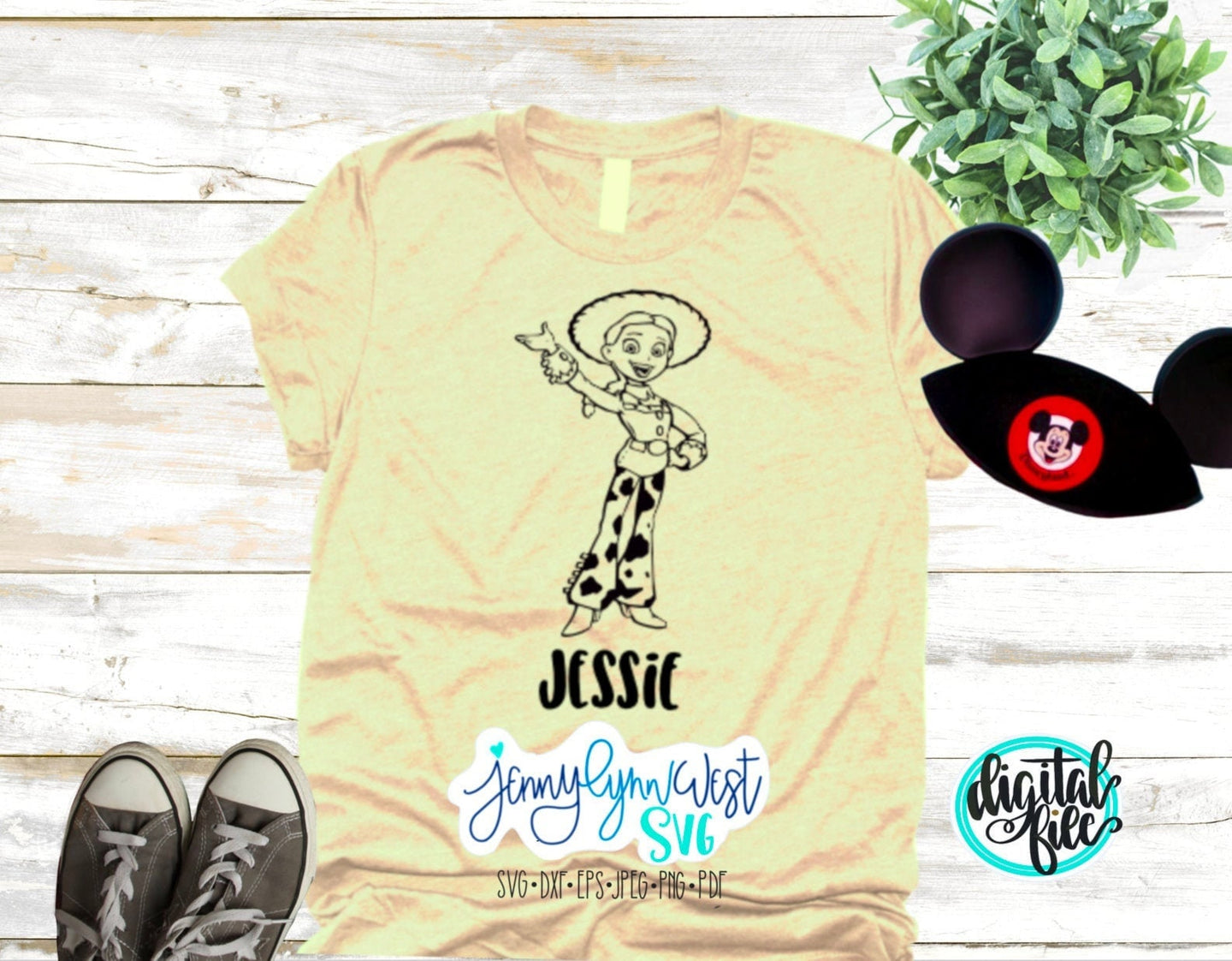 Toy Story SVG Jessie The Cowgirl SVG Shirt Silhouette Download Family Shirts Digital Cricut Cut Iron On Toy Story Jessie PNG Shirt