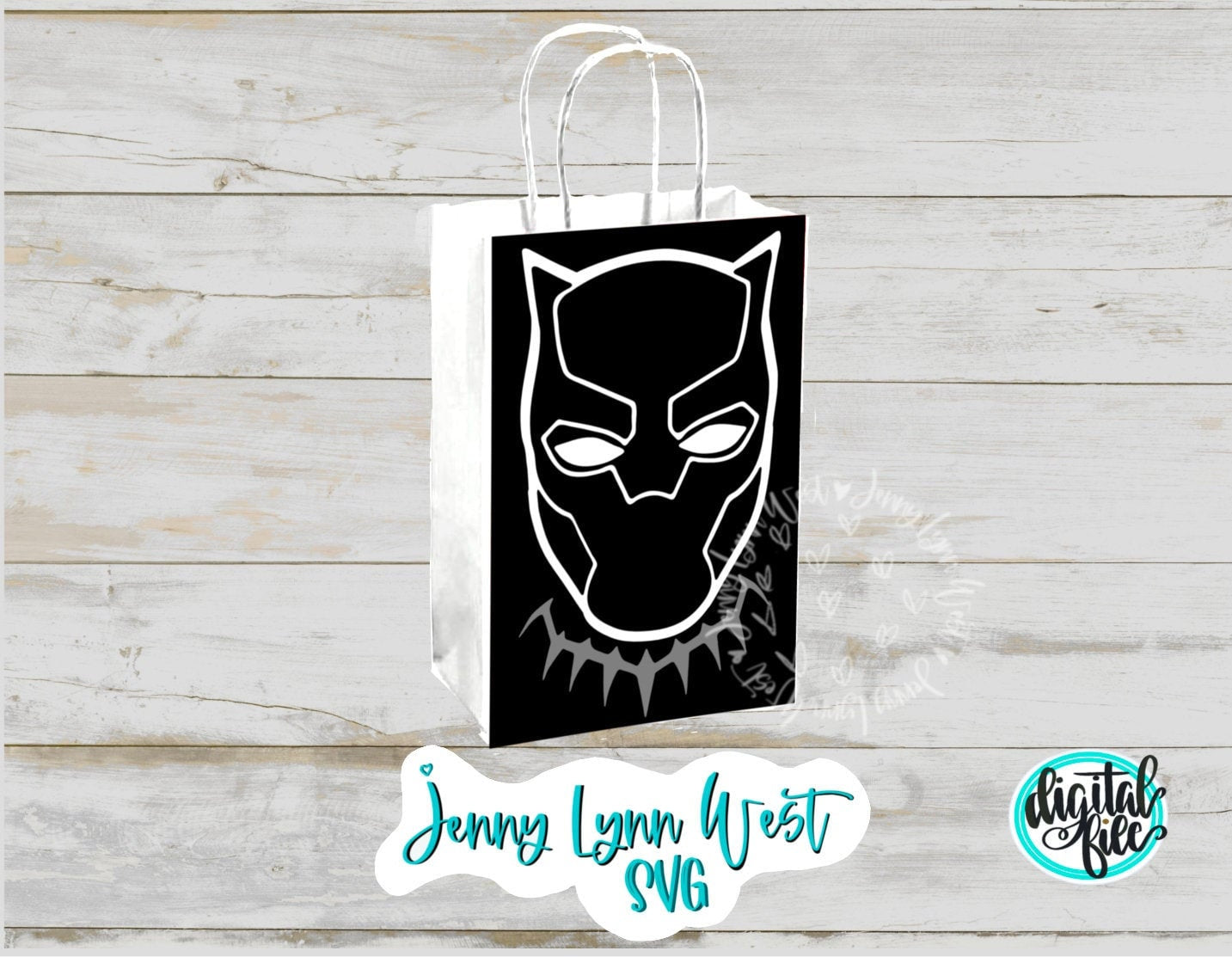 Black Panther Party Favor Bags Printable PNG Avengers Marvel Favor Bags DIY Black Panther Printanle Loot Bags Party Favor Avengers