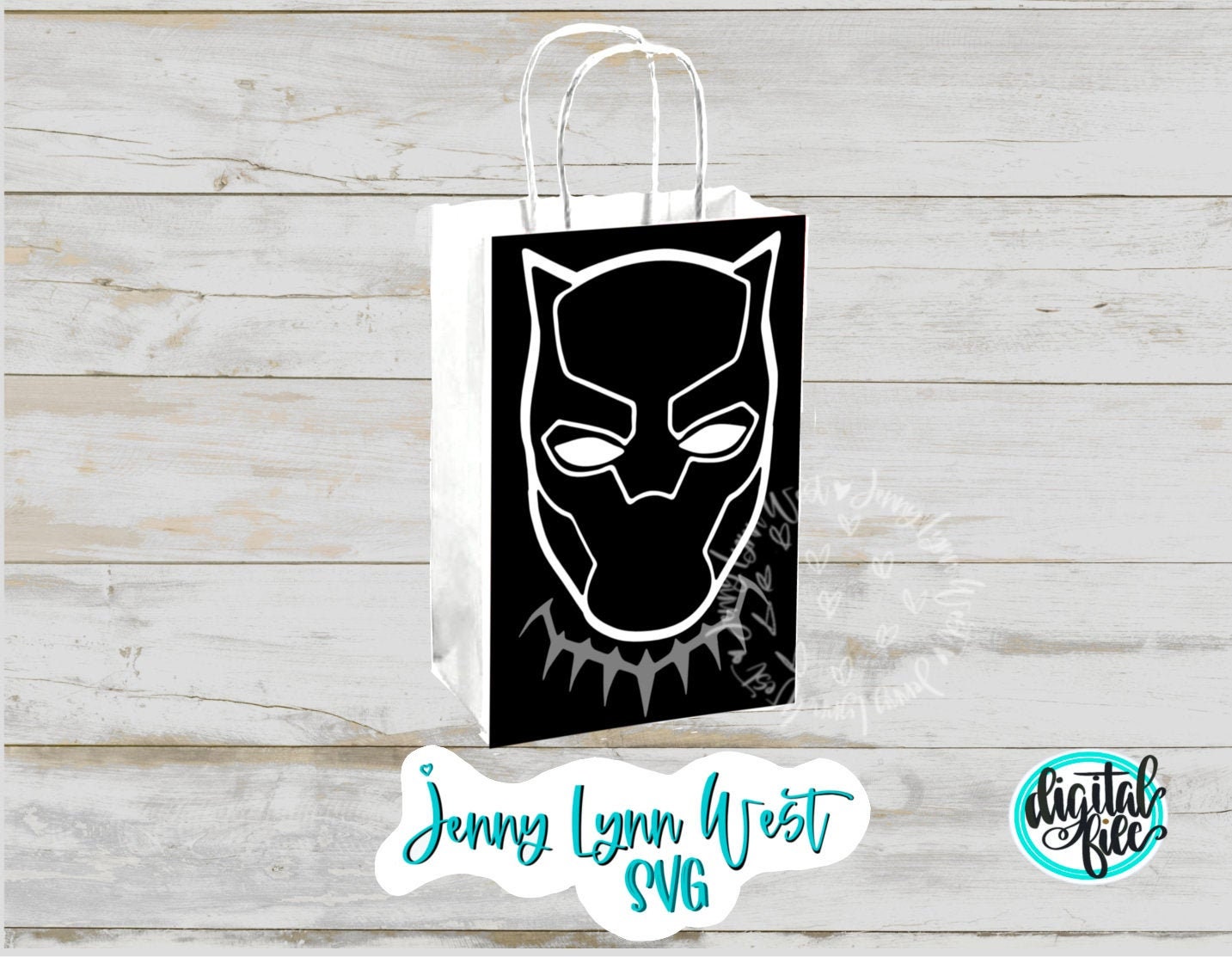 Black Panther Party Avengers Favor Bags Printable PNG