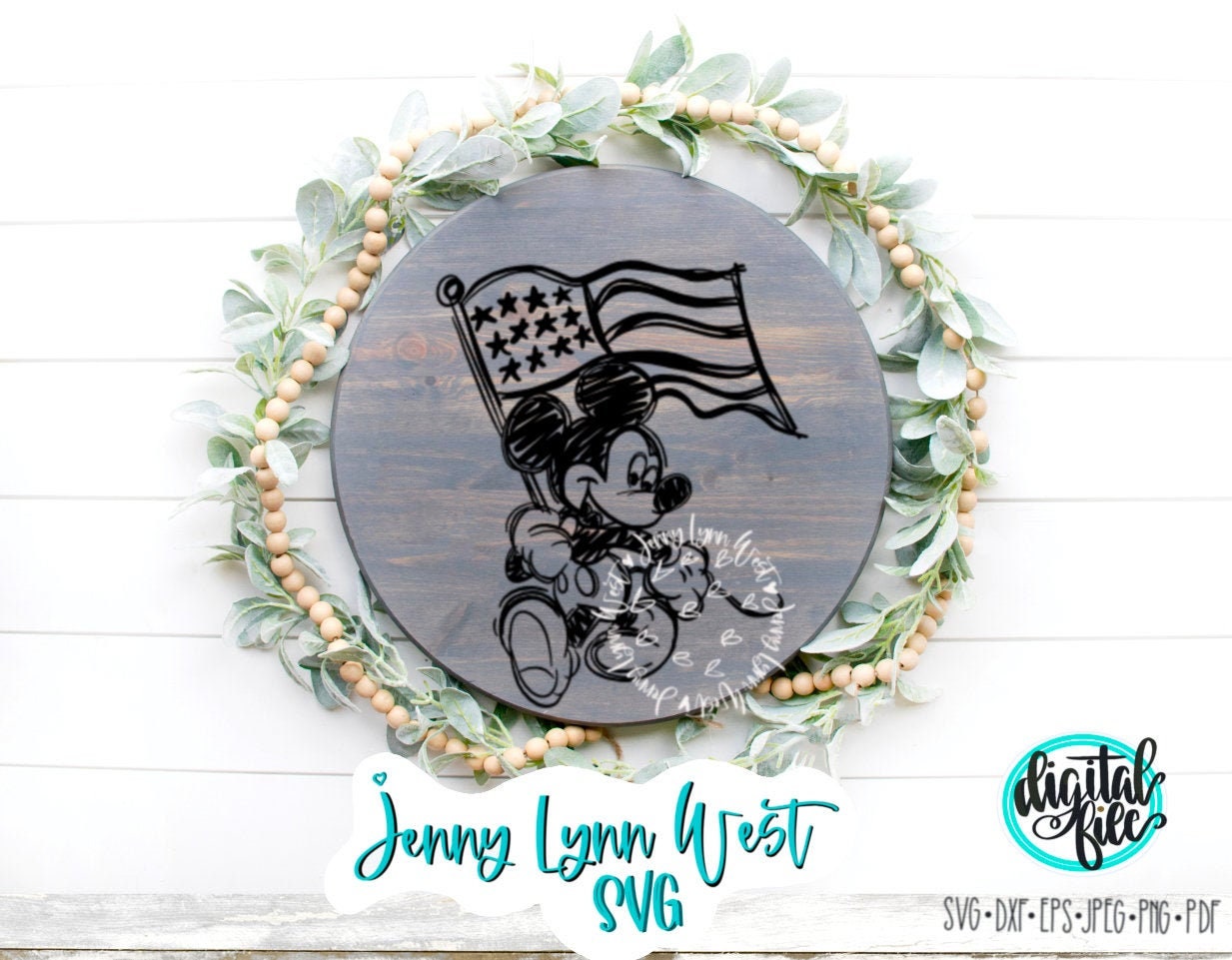 Patriotic America  Mickey Mouse SVG DXF PNG