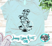 Load image into Gallery viewer, Donald Duck SVG PNG Dxf Classic Donald Duck Sketch Sketched Vacation Shirts Silhouette Cricut Cut File Design Mickey Pluto Gang Sublimation
